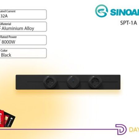 Sinoamigo SPT-1A masa üçün quraşdırılan Recessed Power Track (50 sm, 32A)