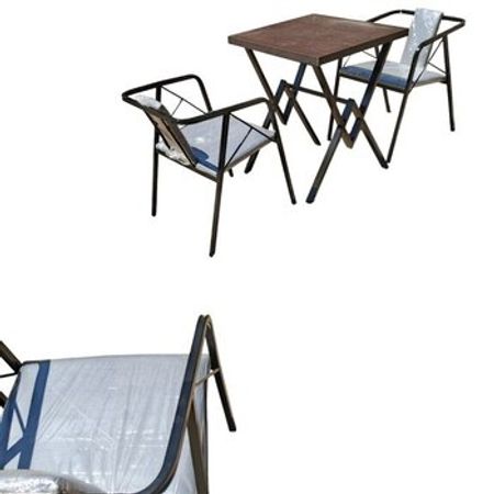 Dəmir masa və oturacaqlar