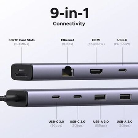 15375 UGREEN 9 -in-1 USB-C Multifunction Adapter CM498