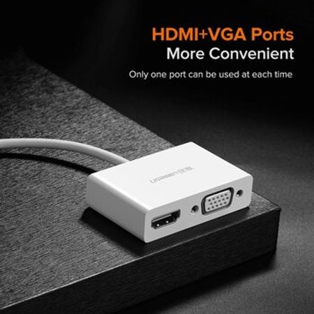 30843 UGREEN USB Type-C to HDMI + VGA  Converter (White) MM123