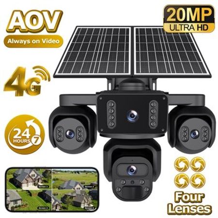 4G solar PTZ360° 4 kamera 12MP/4K+64GB