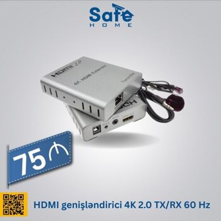 HDMI genişləndirici 4K 2.0 TX/RX 60 Hz