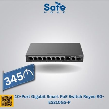 10-Port Gigabit Smart PoE Switch Reyee RG-ES210GS-P