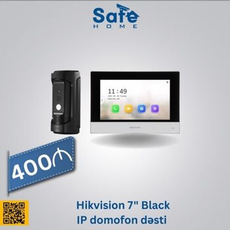 Hikvision 7" Black IP domofon dəsti