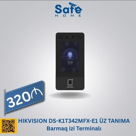 HIKVISION DS-K1T342MFX-E1 üz tanıma barmaq izi terminalı