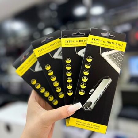 TYPE-C to HDTV 8 in 1 Hub