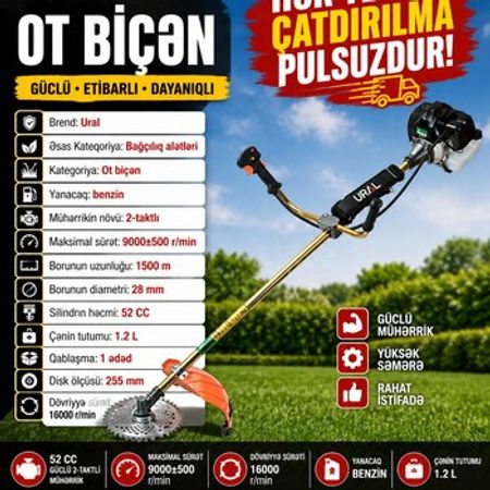 Ural otbiçən (benzin) 52cc Model: MD-52CC – Bağ və bostan – ucuztap.az