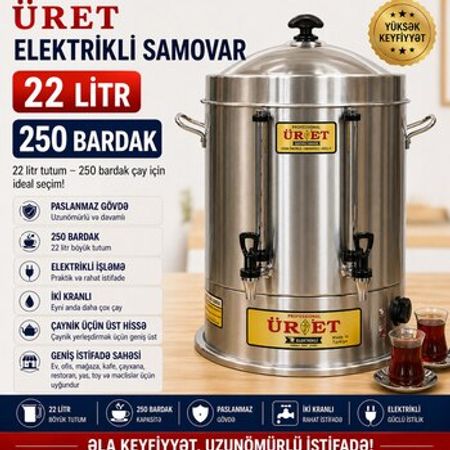 ÜRET Elektrikli Samovar 22 Litr – Digər – ucuztap.az