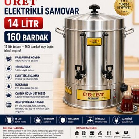 ÜRET Elektrikli Samovar 14 Litr – Digər – ucuztap.az