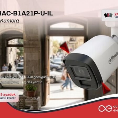 Dahua DH-HAC-B1A21P-U-IL – 2MP mikrofonlu HD kamera – Təhlükəsizlik avadanlığı – ucuztap.az