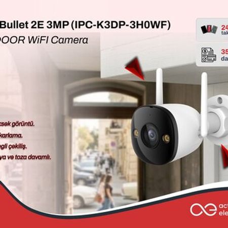 Imou Bullet 2E 3MP (IPC-K3DP-3H0WF) – Wi-Fi Bullet Kamera – Təhlükəsizlik avadanlığı – ucuztap.az