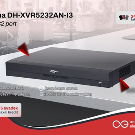 Dahua DH-XVR5232AN-I3 – 32 kanal AI videoqeydiyyatçı (WizSense)