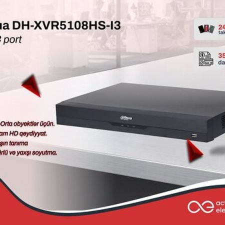 Dahua DH-XVR5108HS-I3 8 kanal AI DVR (5MP, WizSense)