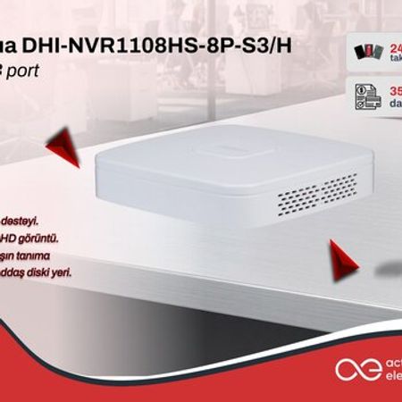 Dahua DHI‑NVR1108HS‑8P‑S3/H – 8‑kanallı PoE IP video qeydiyyat cihazı