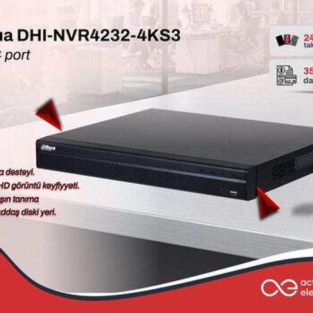 Dahua DHI‑NVR4232‑4KS3 – 32‑kanallı IP Qqeydiyyat cihazı (NVR) – Təhlükəsizlik avadanlığı – ucuztap.az