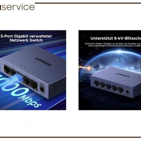 UGREEN 5-Port Gigabit Ethernet Easy Smart Managed Switch CM933 65956EU