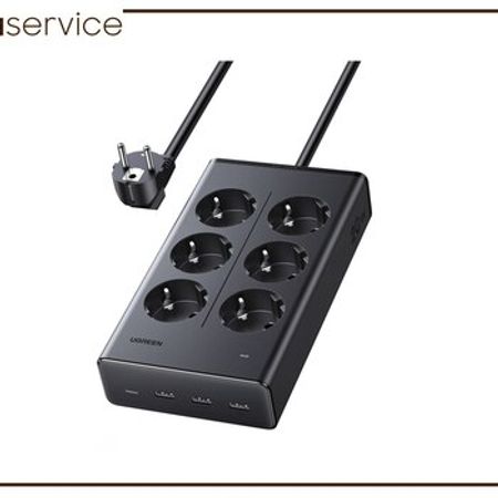 Uzadıcı UGREEN 20W 6-Outlet, USB, Type-C Power Strip S622 1.5m 75141