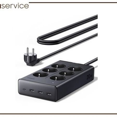 Uzadıcı UGREEN 20W 6-Outlet, USB, Type-C Power Strip S622 1.5m 75141