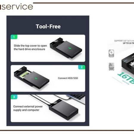 UGREEN USB 3.0 3.5 Inch Hard Drive Box EU US222 50422