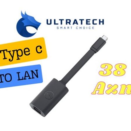 Dell SA224-BK USB-C to LAN Adapter Typc e – Kompüter aksesuarları – ucuztap.az
