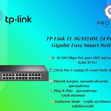 TP-Link TL-SG1024DE 24 Portlu Gigabit Easy Smart Switch