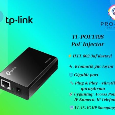 TL-POE150S PoE Injector – Şəbəkə avadanlıqları – ucuztap.az