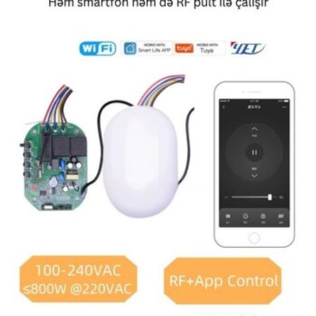 Ağıllı Qaraj Qapısı İdarəetmə Modulu, WiFi + RF