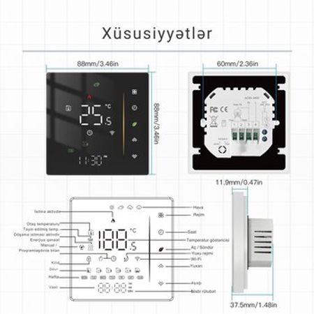 MOES WiFi ağıllı kombi termostatı (Aktuator)