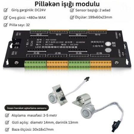 Pilləkən işıqları üçün sensorlu blok