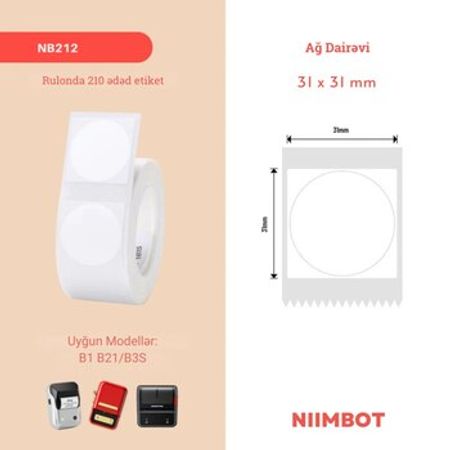 Niimbot printer dairəvi etiket kağızları