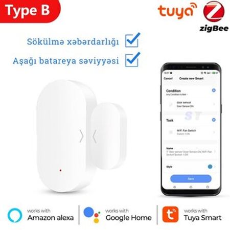 Qapı və işıq sensoru "Zigbee" (2-si 1-də)