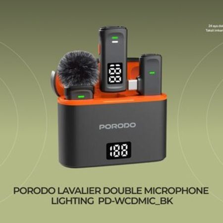 Porodo Lavalier Double Microphone Lighting