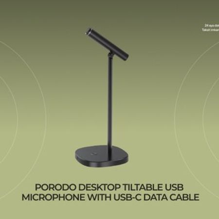 Porodo Desktop Tiltable Usb Microphone With Usb-C Data Cable