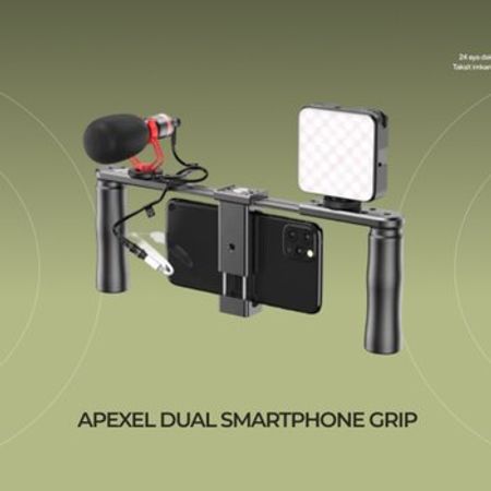 Apexel tənzimləyici Dual Smartphone Grip
