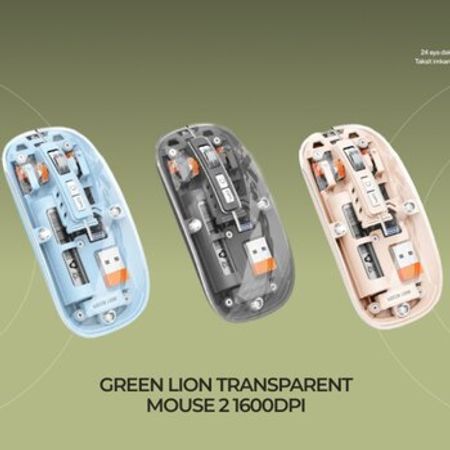Green Lion Transparent Mouse 2 1600DPI