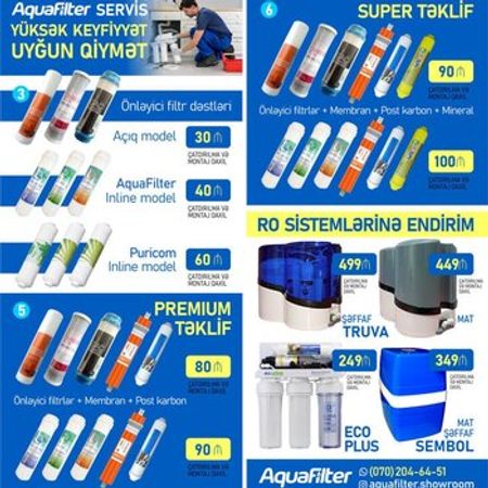 Su filter servisi – Texnika təmiri – ucuztap.az