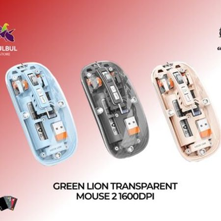 Green Lion Transparent Mouse 2 1600DPI