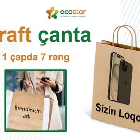 Çanta Kraft loqolu – Biznes üçün avadanlıq – ucuztap.az