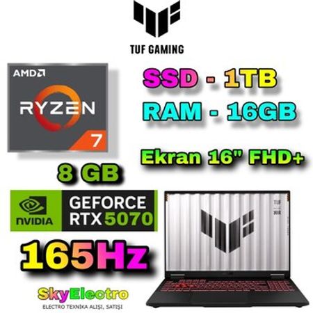 Asus TUF A16 FA608UP RTX 5070 8 GB Gaming – Noutbuklar və Netbuklar – ucuztap.az