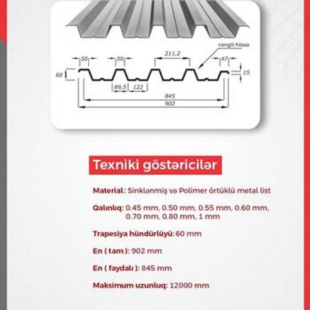 "Profnastil H60" dam örtüyü