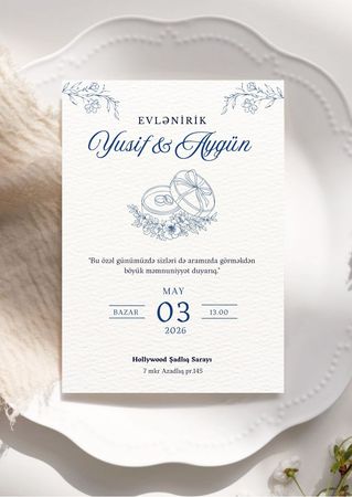 Toy, nişan, ad günü üçün dəvətnamə dizaynı