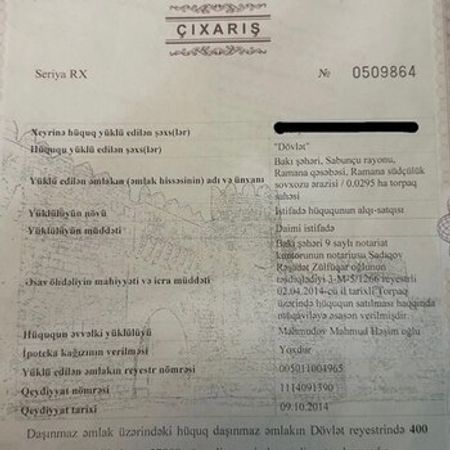 3 Sot Torpaq Sahəsi, Ramana qəs. – Azərbaycan – ucuztap.az