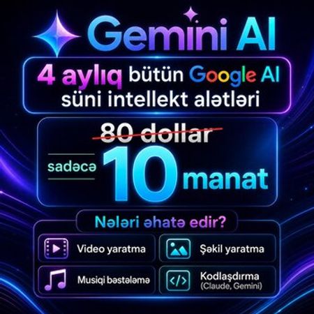 Gemini AI – Oyunlar, pultlar və proqramlar – ucuztap.az