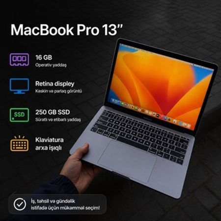 Apple MacBook Pro 13/Ram 16GB/SSD 250GB/Retina – Noutbuklar və Netbuklar – ucuztap.az