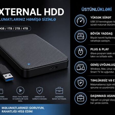 Xarici Yaddaş Qurğusu HDD – Komponentlər və monitorlar – ucuztap.az