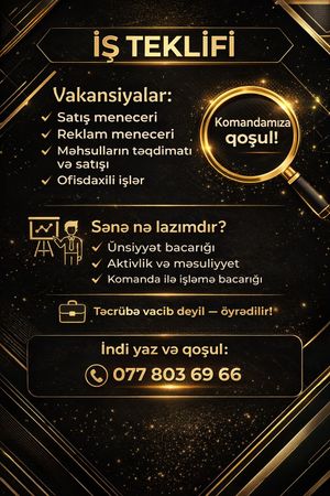 Satiş meneceri – İş təklif edirəm – ucuztap.az