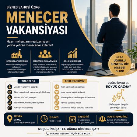 Biznesə marağı olan şəxslər üçün əla imkan – İş təklif edirəm – ucuztap.az