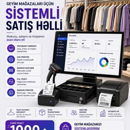 Geyim mağazaları üçün sistemli satış həlli – Bakı – ucuztap.az