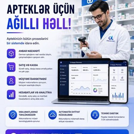 Apteklər üçün ağıllı idarəetmə sistemi – Bakı – ucuztap.az