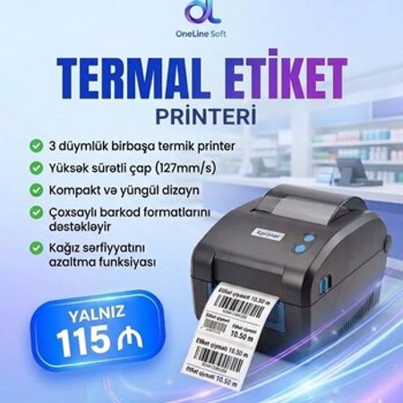 Xprinter XP-350B Termal Printer – Bakı – ucuztap.az